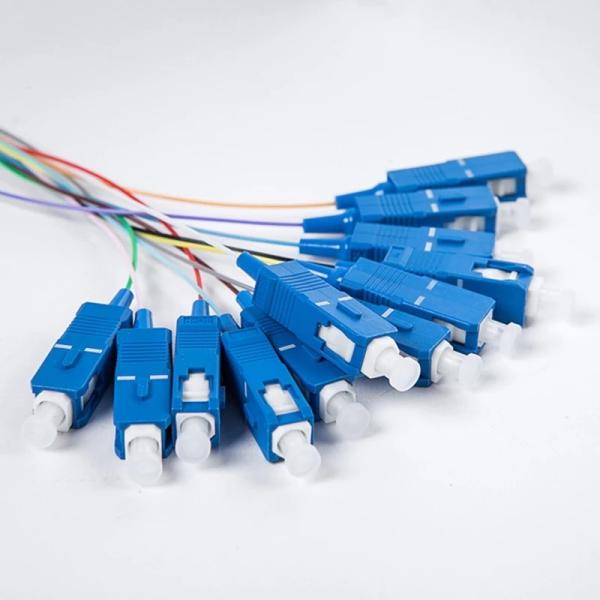 FTTH Use SC/UPC Connector 12 Core 0.9mm Fiber Optic Pigtails With LSZH Jacket