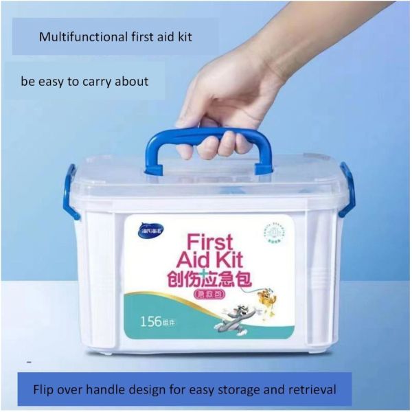 Office First Aid Box Plastic Medical Case Storage First Aid Kit 156 components durable