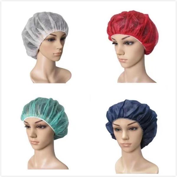 Laboratories 21 24 10GSM 14GSM Black Nonwoven PP Disposable Hairnet Round Bouffant Cap