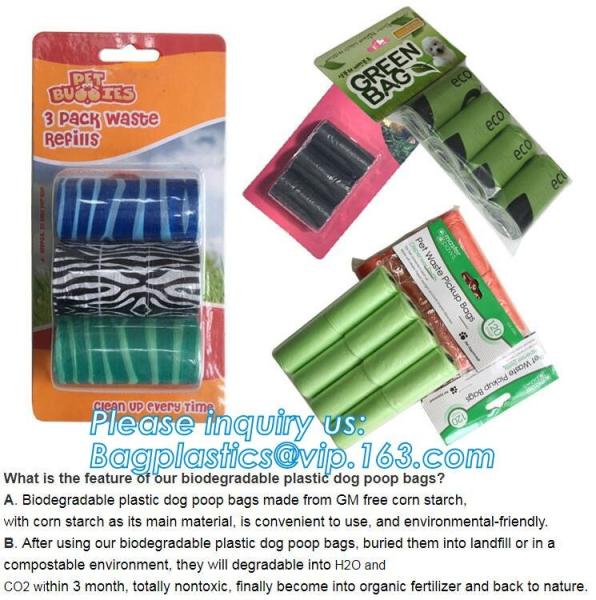 LED Flashlight Dog Waste Bag Dispenser Holder with Pet Waste Bag Poop Roll Bags, BPI ASTM D6400 EN13432 Approval Customi