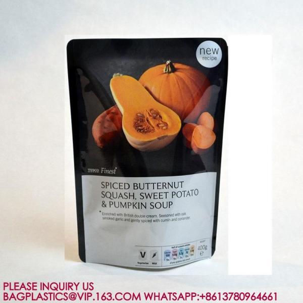 Custom Food Grade Resealable Retort Standing Pouch For Soup Superfood Packaging Bags
