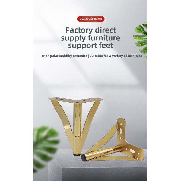 Wanjusheng Metal Furniture Leg Table Leg Triangle Sofa Popular Gold Y Legs TV Cabinet Supporting Feet