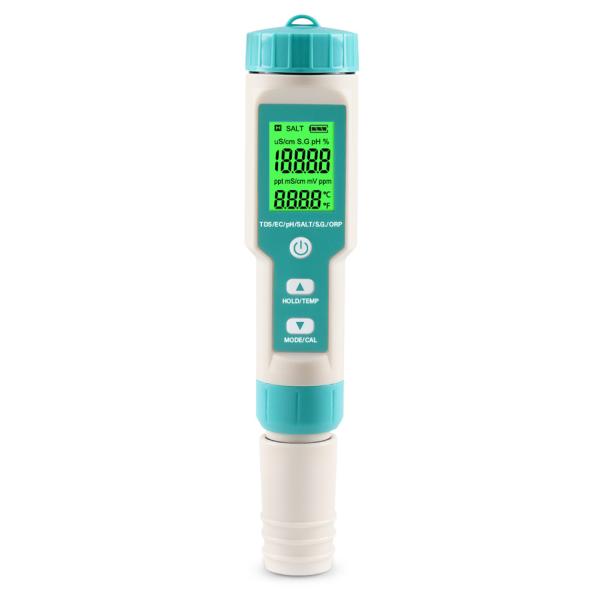 7 - In - 1 Water Quality Tester EC/Salinity/TDS/Temp/pH/ORP/S.G Meter For Aquaculture Home Lab