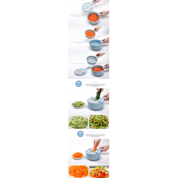 Customized Logo Multifunctional Fruit Vegetable Bowl Slicer for Modern Gourmet Kitchen
