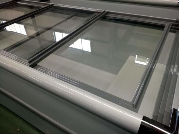 Economia de energia refrigerando estática do congelador do gelado de porta deslizante do congelador da caixa do supermercado