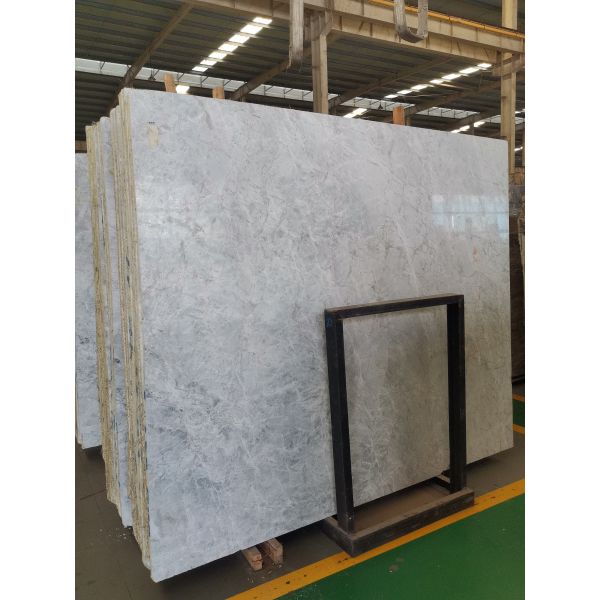 Yabo White Marble Stone Slab Translucent Grey Cloud 1.5cm Thick