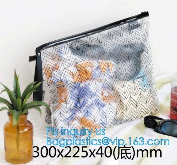 Transparent Sundry Kit PVC Cosmetic Bag, Bag with Plastic Zipper and Slider Wash bag, slider lock zip pouch travel cosme