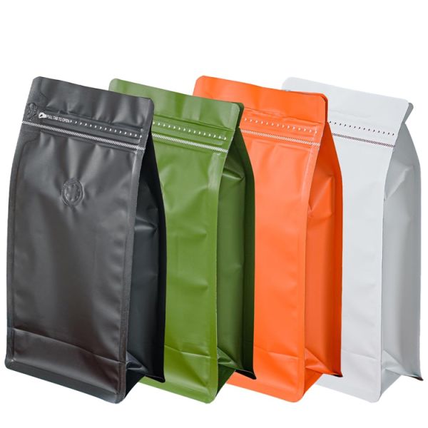 Customized Design Gravure Printed Surface Versatile Usage Flat Bottom Zipper Bag Reusable Coffee Package Bag