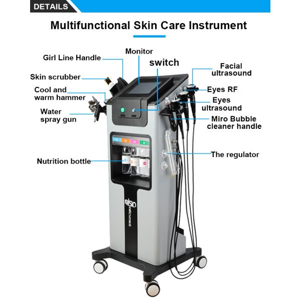 Multifunction Vertical Oxygen Therapy Facial Jet Peel Machine Hydro Dermabrasion Beauty Equipment
