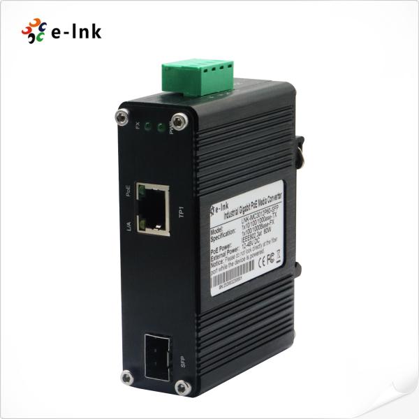 Micro Industrial 100/1000BASE-X SFP para 10/100/1000BASE-T 30W PoE mais conversor de mídia