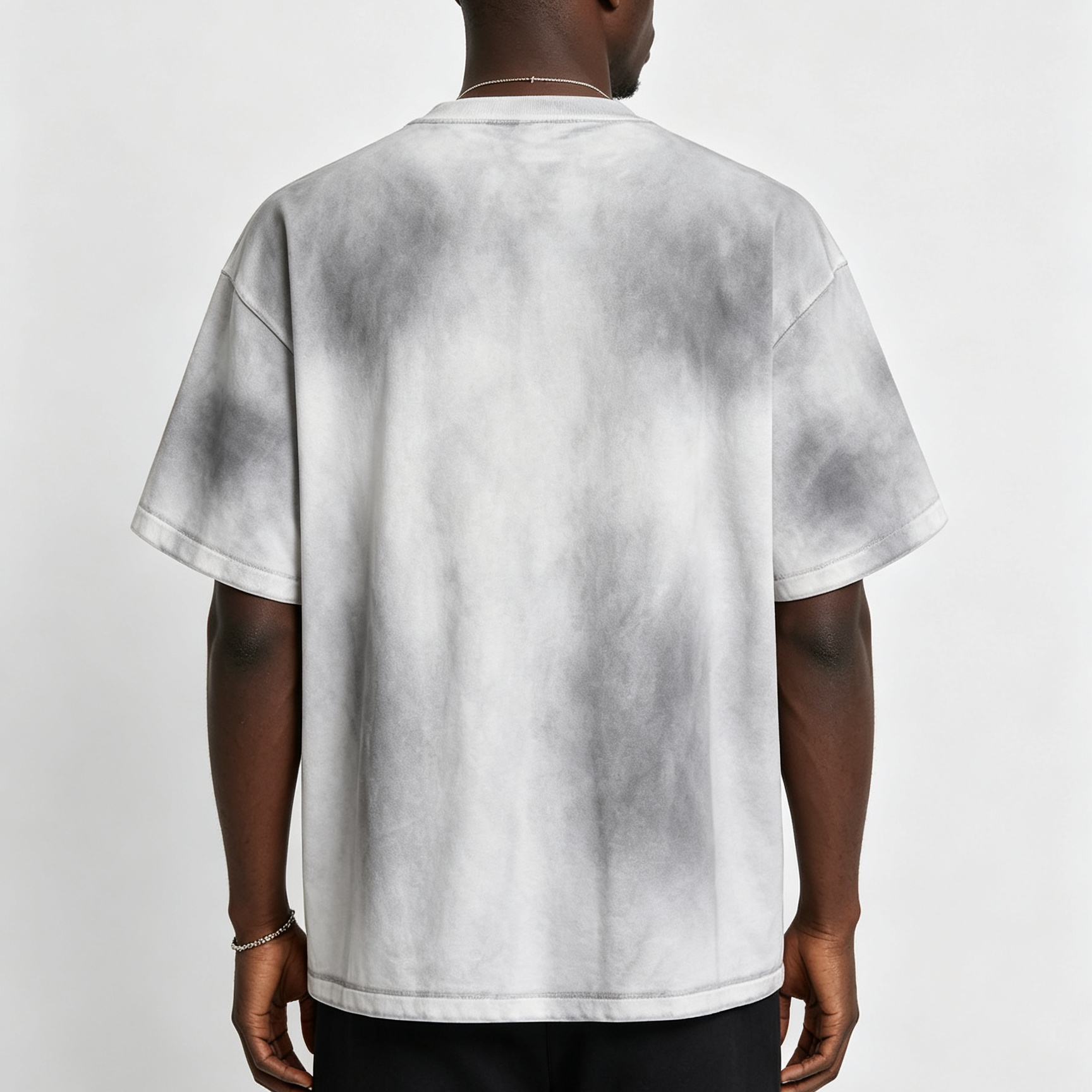 275GSM Basic Crew Neck Tee Spray Wash Short Sleeve Crew Neck Raw Edge