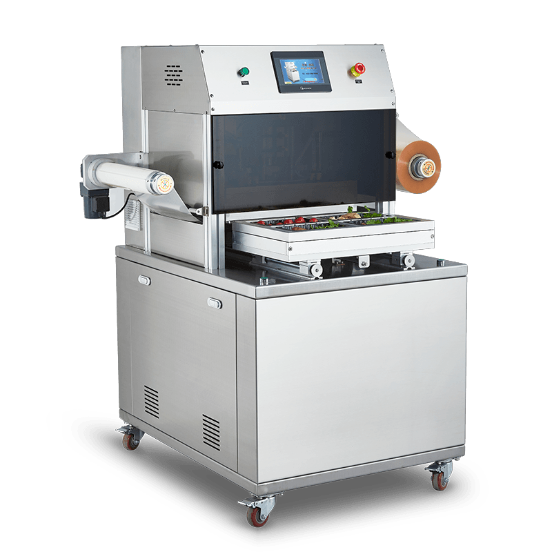 Fully Automatic Vertical Modified Atmosphere Sealer DQ480L-E with Food Grade 304 Stainless Steel and 6061 Anodized Aluminum Mold for Automatic Packaging