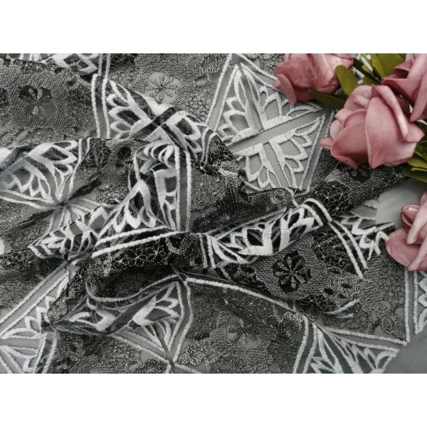 Paño de la cortina de Geo Diamond Tulle Embroidered Lace Fabric