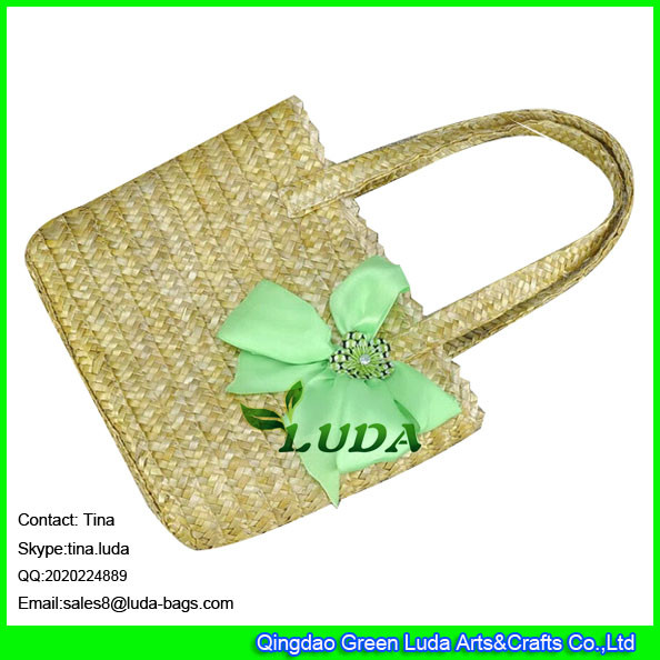 LUDA hot sale promotional wheat straw beach tote bag with good material