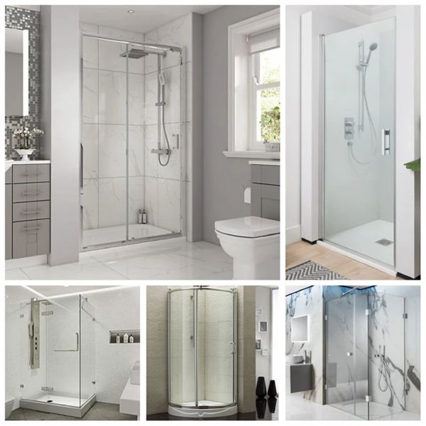 Villa Shower Room with Textured Glass Corner Doorframe and Plexi Glass Acrylic