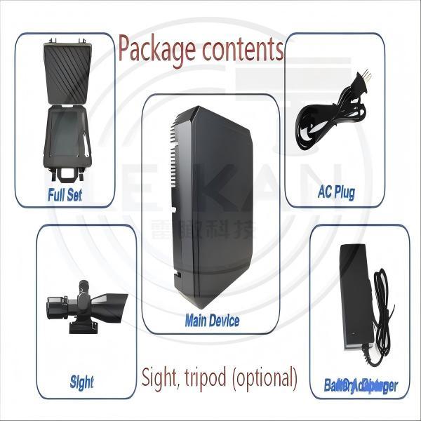 0.3-1.5km Handheld 5-Band Drone RF Device Portable Detector Aluminum Heat Sink Dual Fan Cooling 60-Minute Working Security