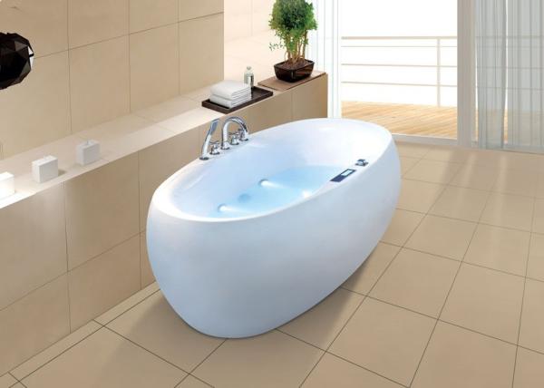Egg Shaped Acrylic Single Soaking Massaging Bathtub
