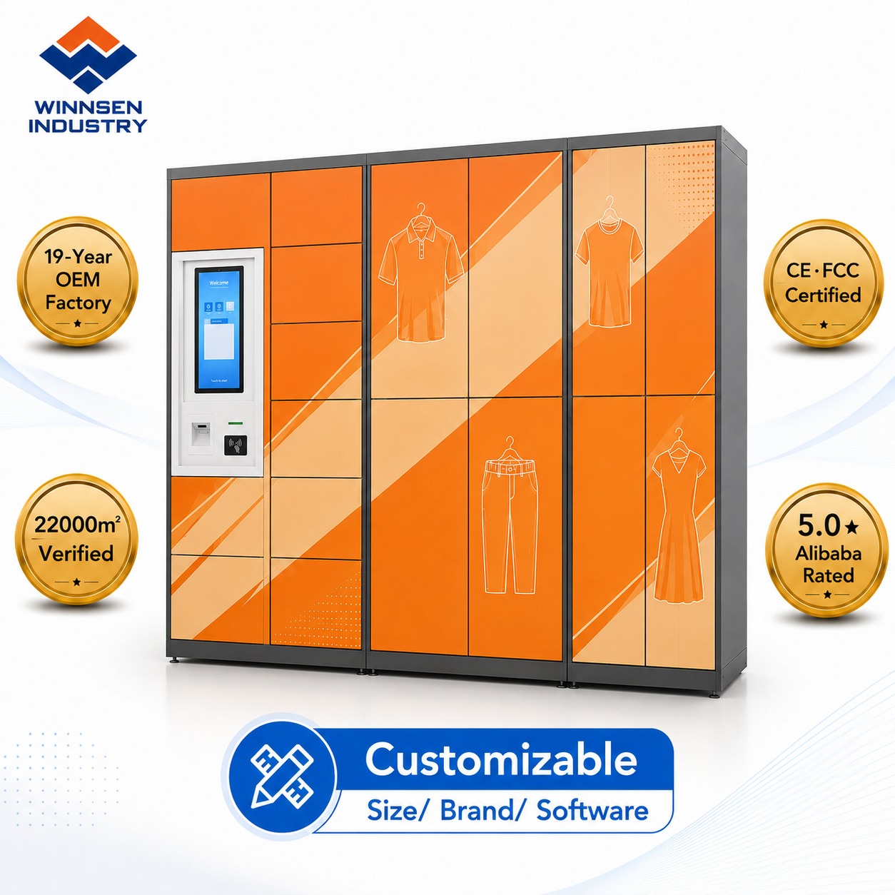 Smart Laundry Locker with 15.6