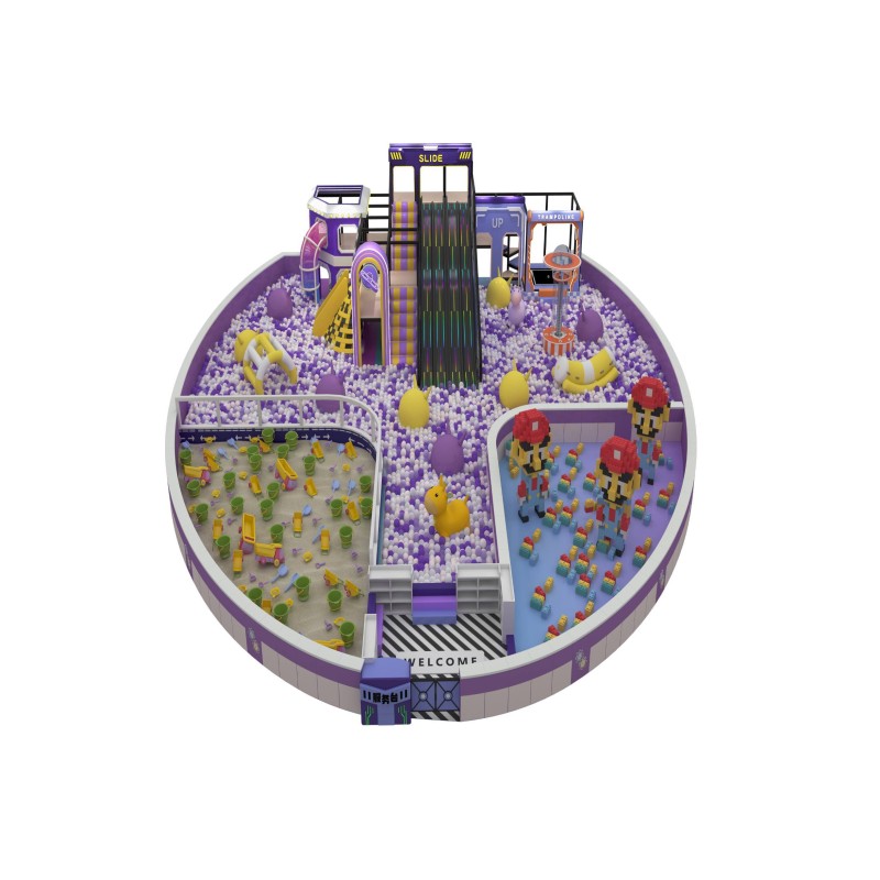 Circular Mid Court Indoor Playground 360° Attractive Three Zone EN1176 / ASTM