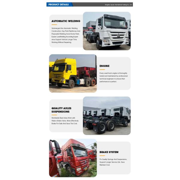 Подержанный трактор Sinotruk Howo с антиблокировочной тормозной системой ABS 6800x2496x2958 Размер