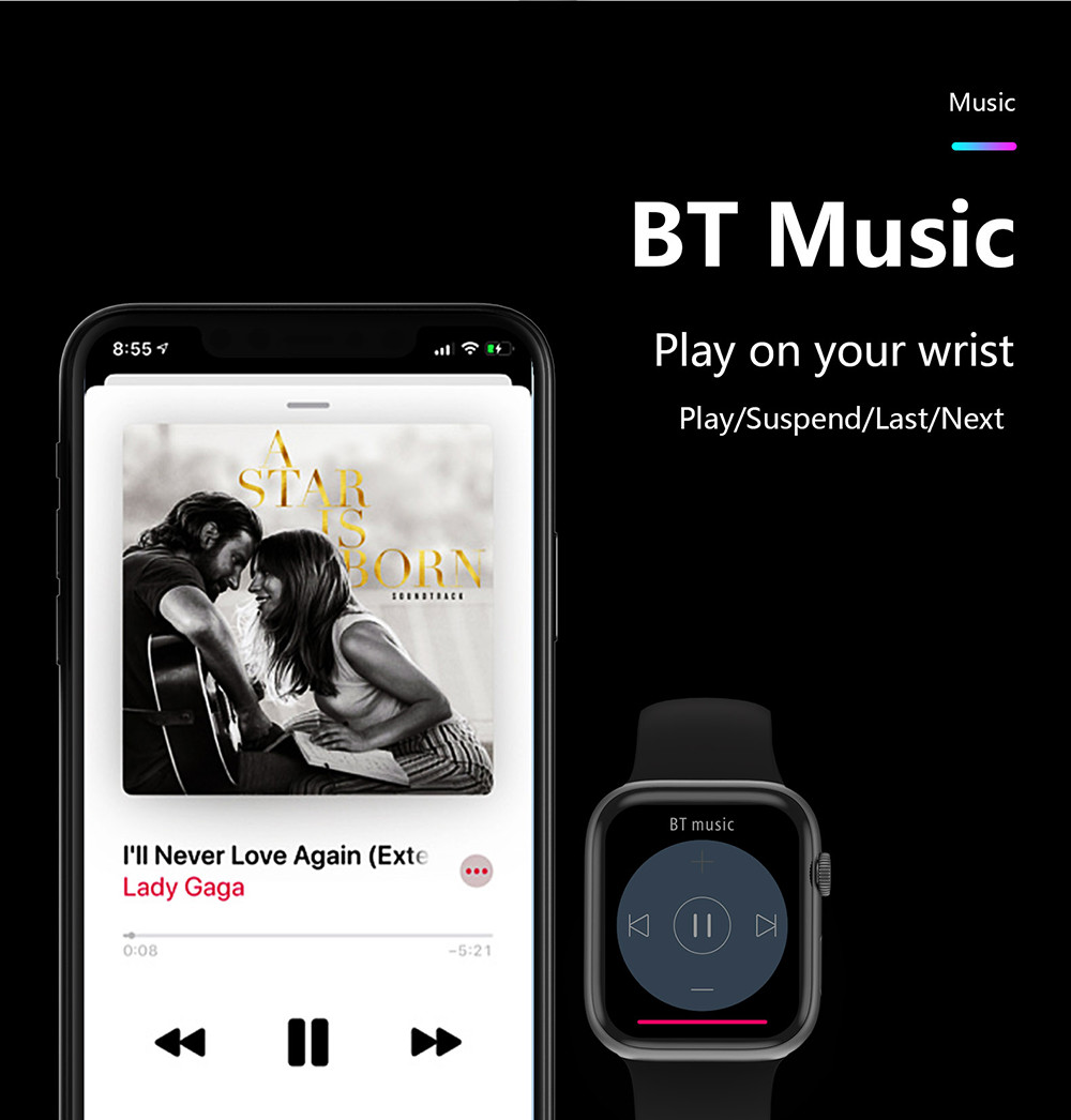 1,78» игр музыки Smartwatch дистанционного управления 200mah
