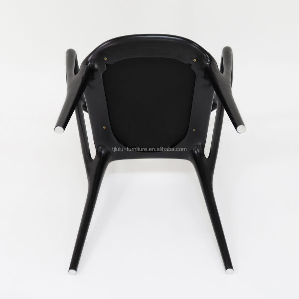 2024 Vintage Nitrolacquer Finish Madera Artística Muebles personalizados Tejido Tapicería Silla de comedor para restaurante