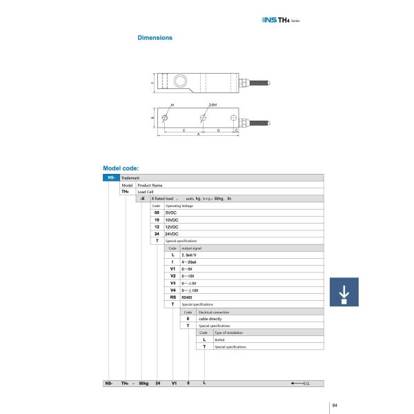 NS-TH4 Series High Precision Compression Load Cells For Scales
