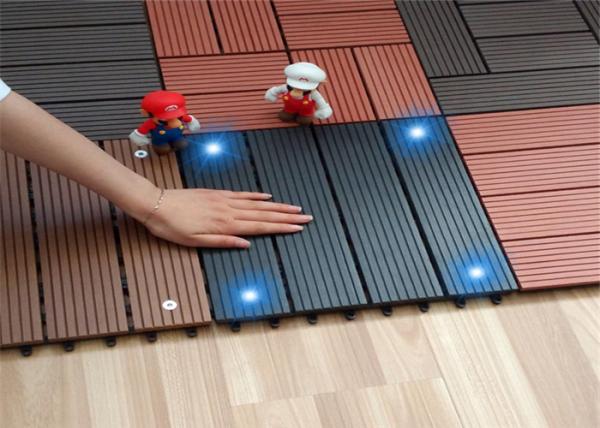 Wood  Plastic Composite DIY Flooring Board with colorful  light