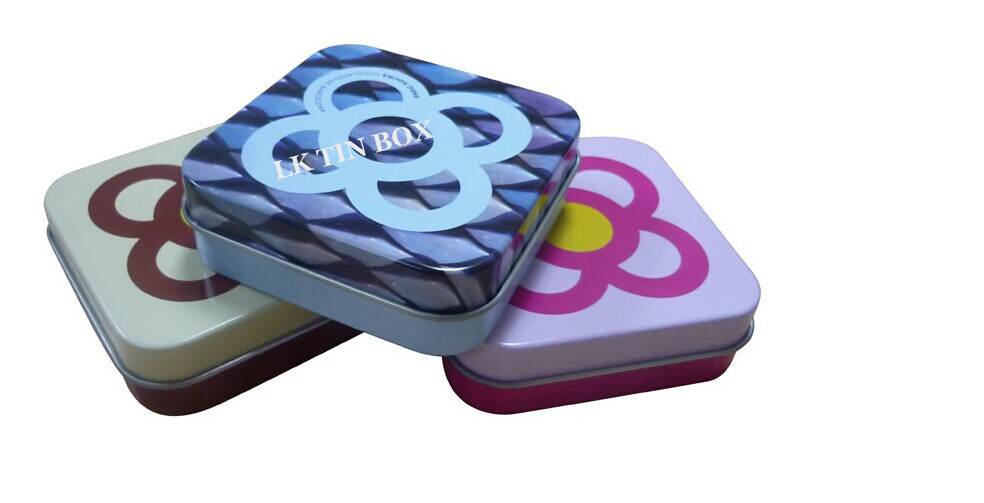 Embossed Square Small Metal Tins Boxe Printing for Durex Condom Safe Sex