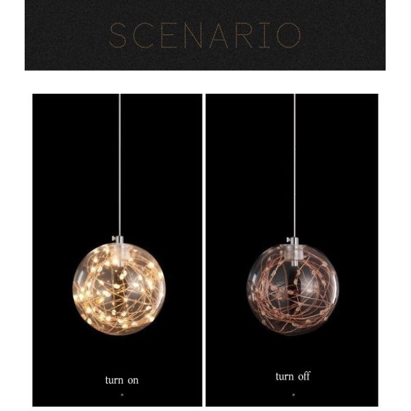Starry Glass Pendant Light Bedroom Bed Porch Hallway Small Pendant Light