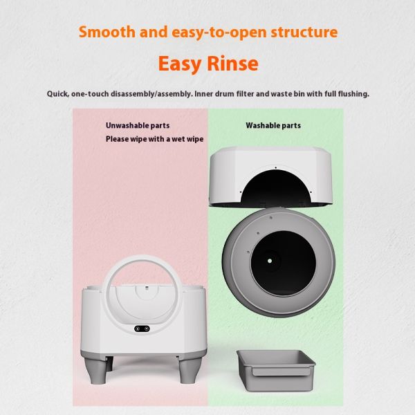 80L Automatic Cat Litter Box Radar Gravity Infrared Induction Anti-Pinch Plastic Toilet Easy Clean Eco-Friendly Large Capacity