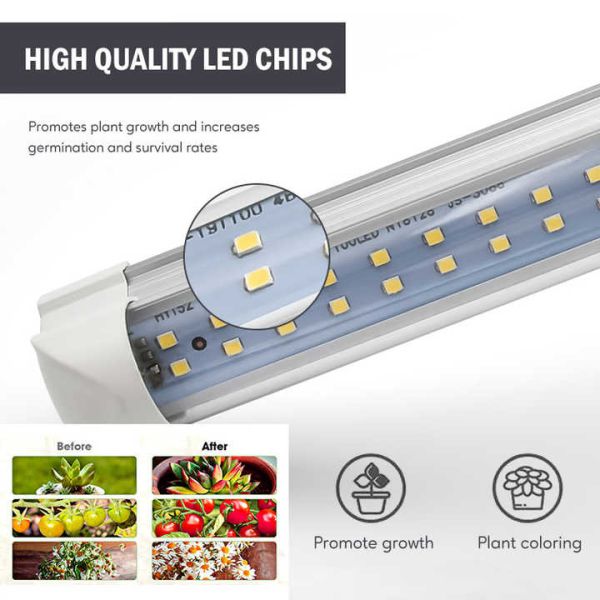 18w T8 LED Grow Lights Full Spectrum with 30 Year Lifetime and 70LM/W Lumen Output