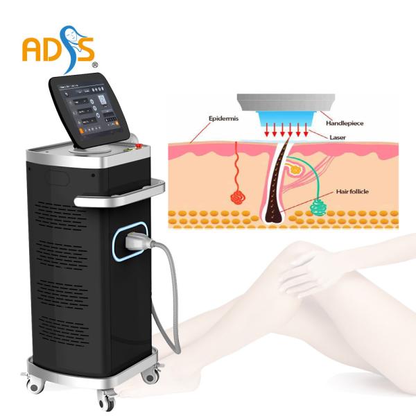 Máquina de remoção de cabelo a laser de diodo LCD 755nm+808nm+1064nm com CE médica