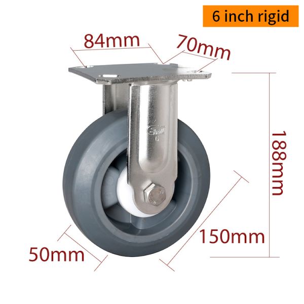 EDL 6 Inch Stainless Steel Heavy Duty Caster With Durable TPE Wheel Loading 350Kg S716P-55
