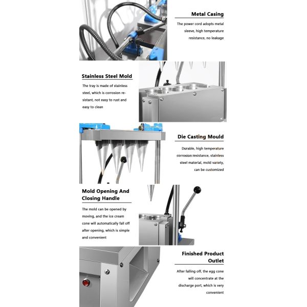 Industrial Electric Ice Cream Cone Maker Automatic Waffle Cup And Cone Filling Making Machine With Ice Cream Cone Machine