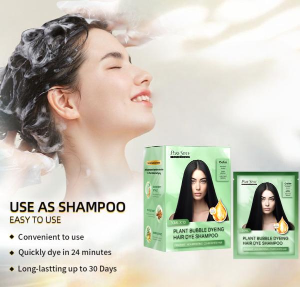 Purestyle OEM Hair Dye Shampoo Raw Material  Plant Bubble Dye Shampoo Raw Material  Gray Coverage