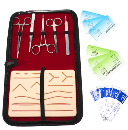 Professional Surgical Suture Practice Kit with Superior Bio-fidelity, Pre-cut Wound Variety, and Clinical-Grade Instruments