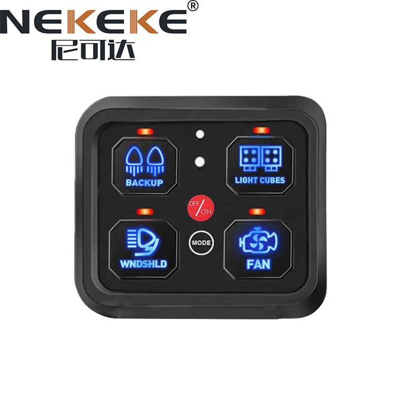 IP65 Waterproof 4 Gang ON-OFF Marine Switch Panel with LED Light for Boat Control Box