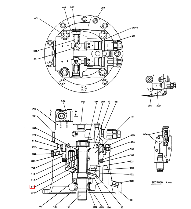 Части роторного насоса экскаватора SK200-6 KOBELCO для M5X130 насоса YN15V00002F4