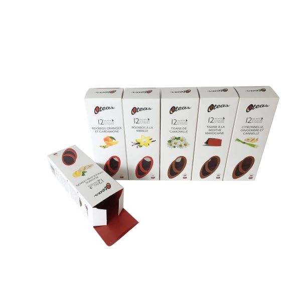 Both Sides Clear PVC Window Tea Packing Box White Card Paper Offset Printing