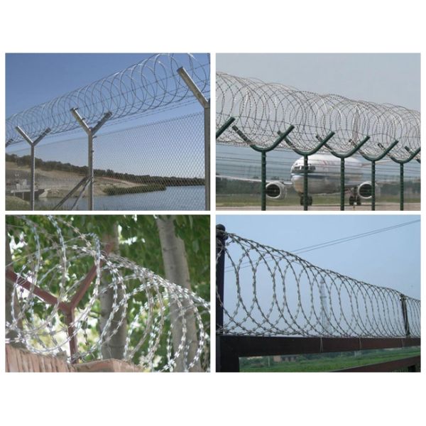 BTO 22 Hot Dipped Galvanized Military Spiral Concertina Razor Coil Barbed Wire Age Resistance