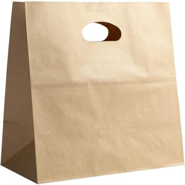 Recycled Kraft Paper Bag Eco Friendly Kraft Bags Brown With Die Cut Handle