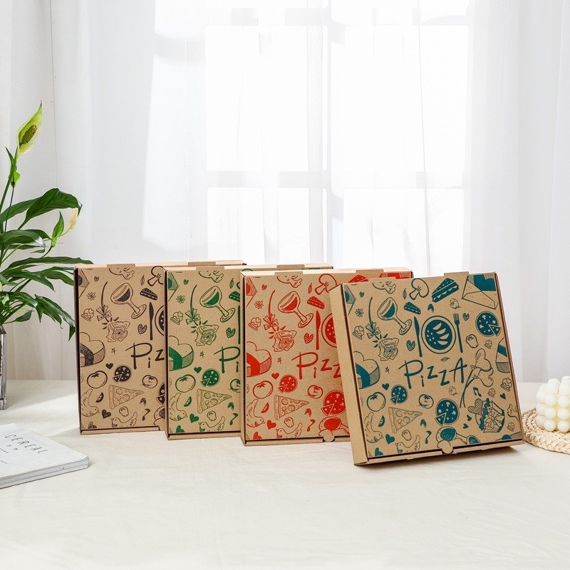 Rectangle Paper Custom Design Food Grade Takeout Food Package Pizza Box for Various Sizes