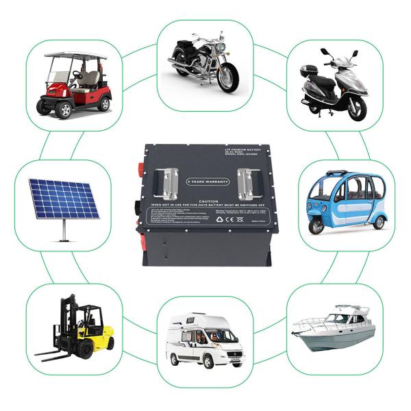 Bateria de lítio LiFePO4 Deep Cycle Bateria de carrinho de golfe elétrico 48V 72V 100AH 200AH 400AH Bateria de lítio