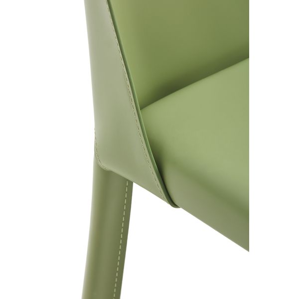 Living Room PU Dining Chairs Tear Resistant Green Fabric