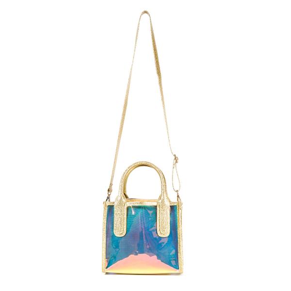 Transparent Iridescent TPU Waterproof Beach Bag With Shoulder Strap