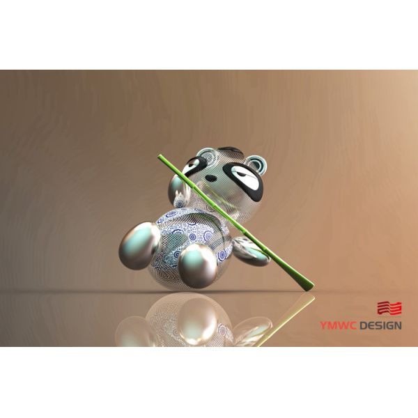 Stainless Steel Panda Shape Landscape Sculpture for Outdoor Decoration and Landscaping