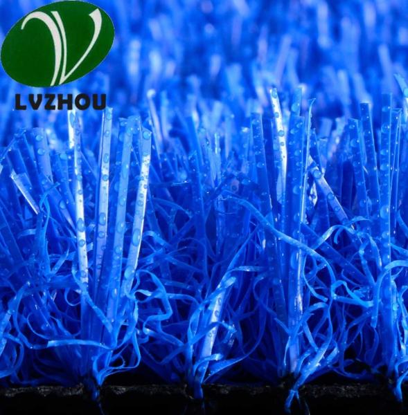 Blue Artificial Grass Carpet For Kindergarten 9000D