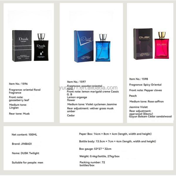 Floral Scent Perfume 100ML Wood fragrance Fresh Lasting Eau de Toilette for Urban Men