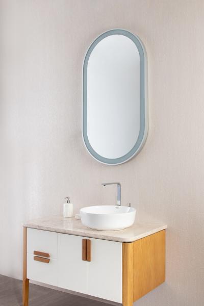 HD Silver Mirror LED Bathroom Mirror Intelligent Waterproof Time Temperature Display (Display de tempo e temperatura à prova de água)